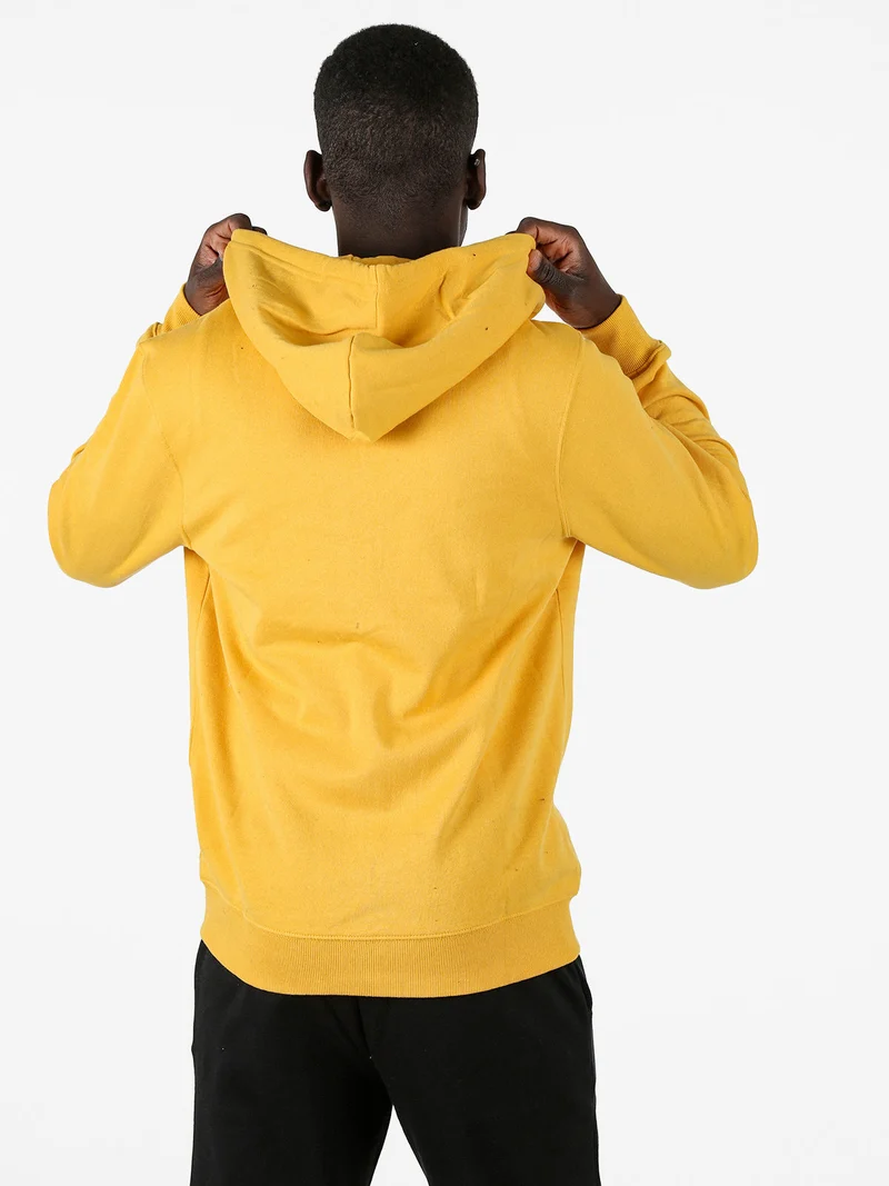 Felpa sportiva da uomo con cappuccio e zip - giallo