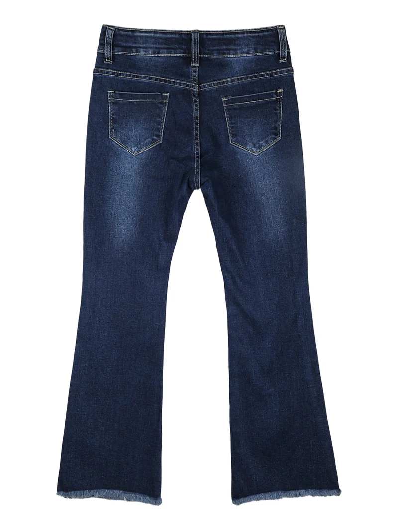 Jeans da bambina a zampa con stass - jeans