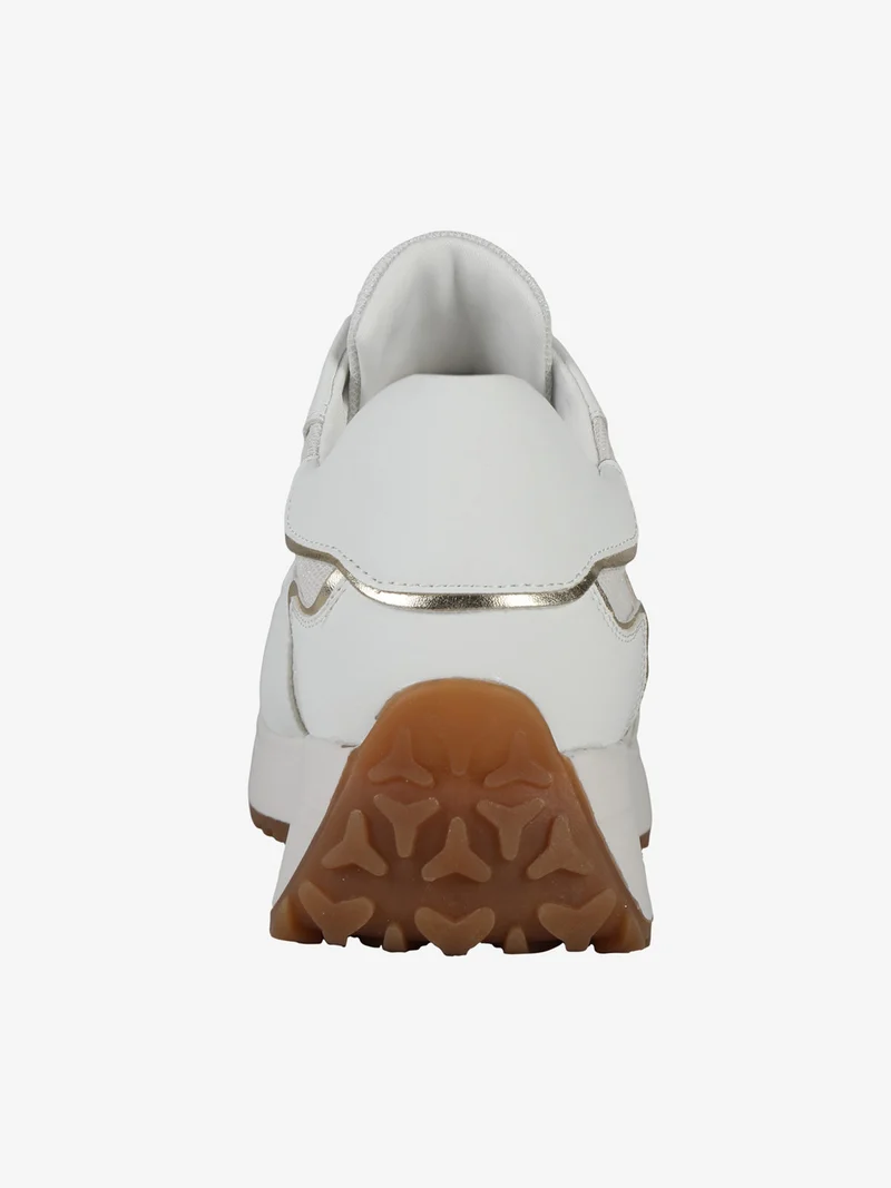Sneakers donna brillantinata con zeppa - bianco