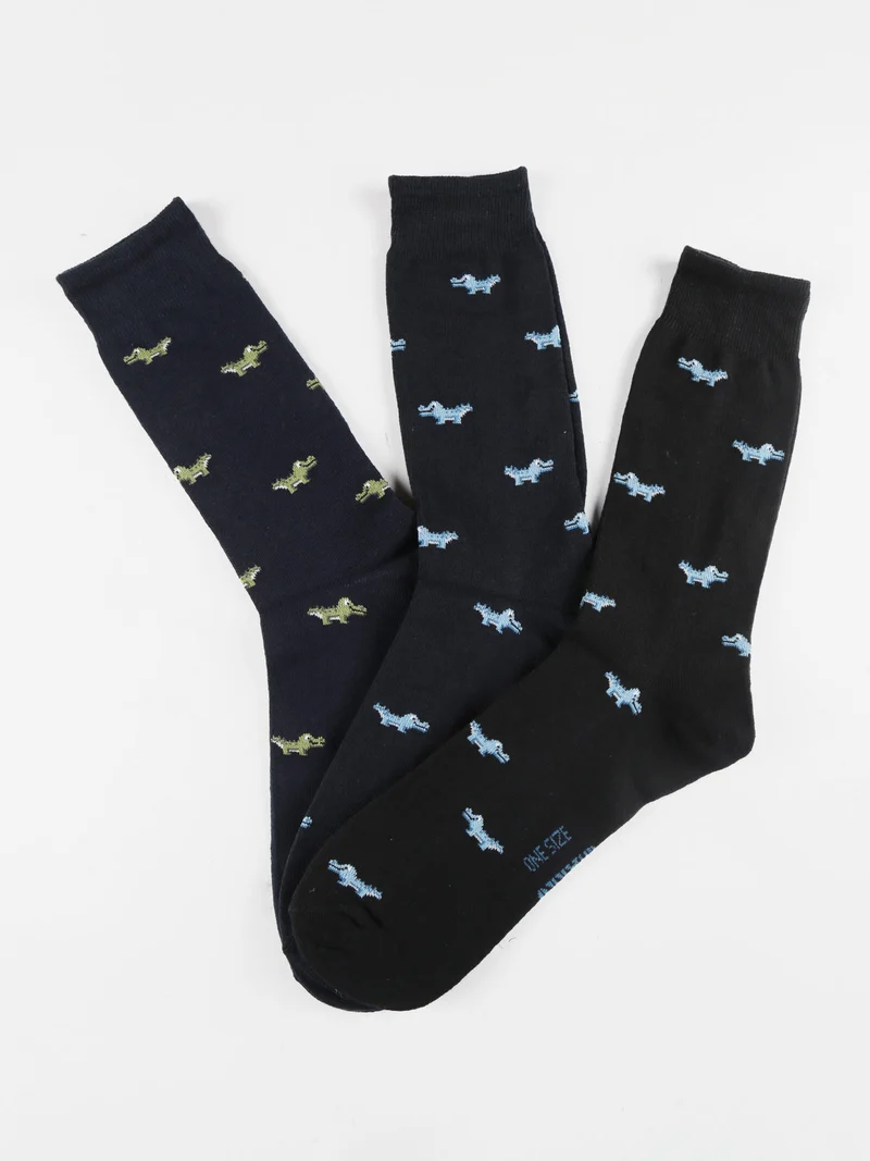 Calza corta da uomo con stampe - blu scuro