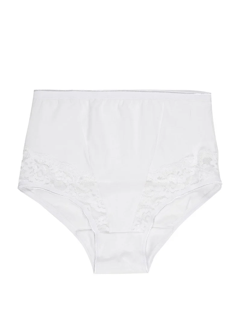 Culotte in cotone con pizzo - bianco