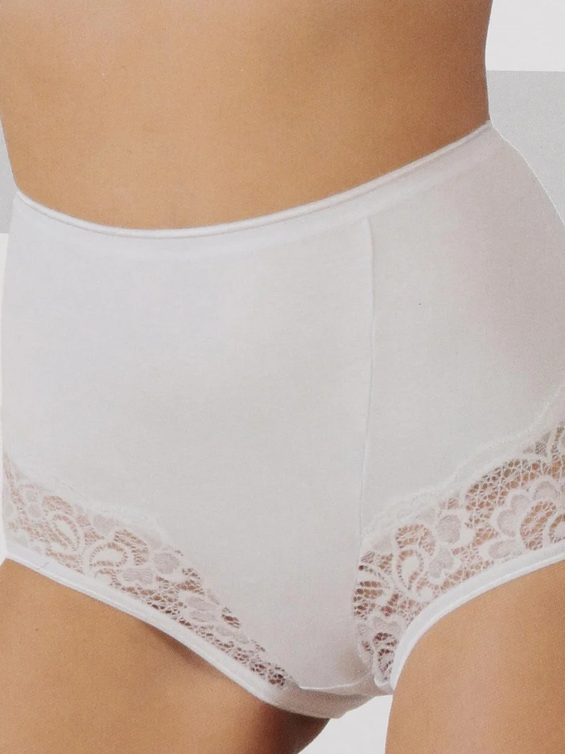 Culotte in cotone con pizzo - bianco
