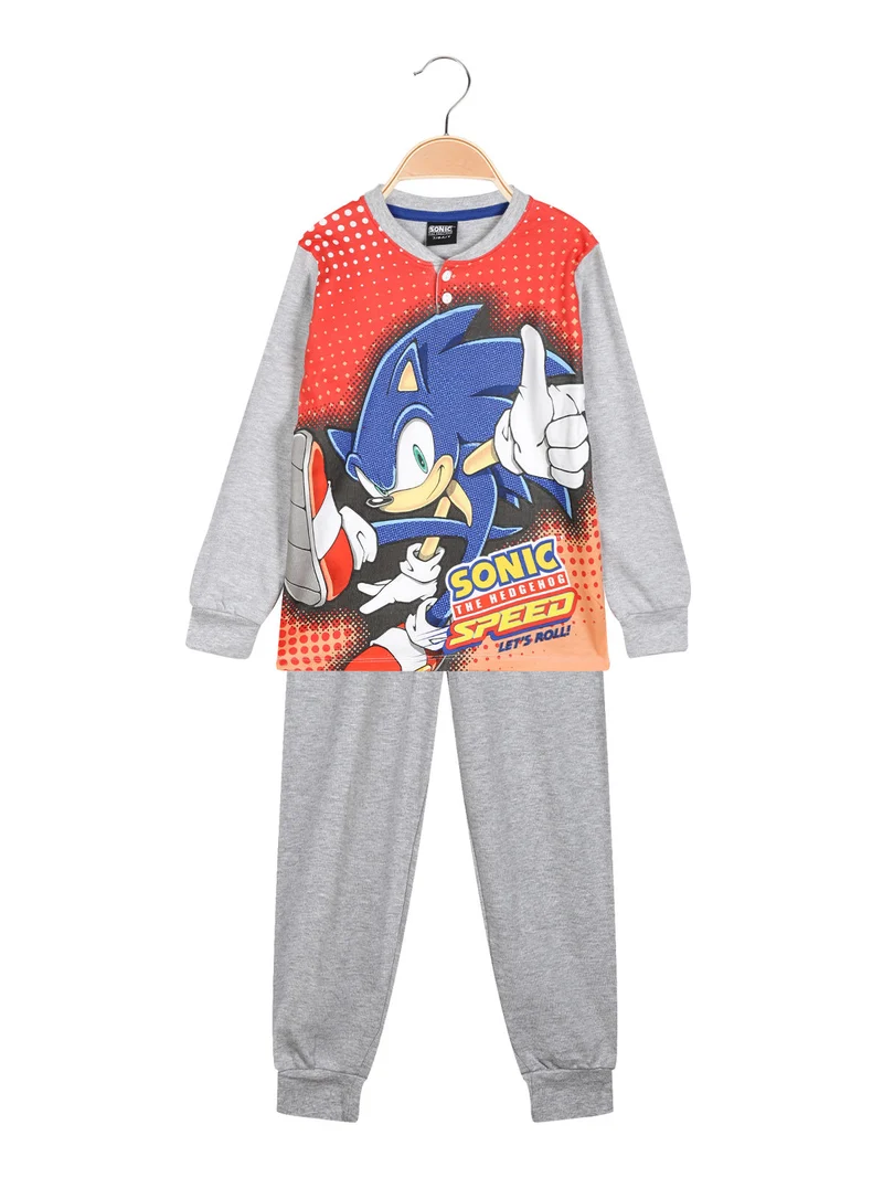 Pigiama lungo in caldo cotone da bambino - grigio