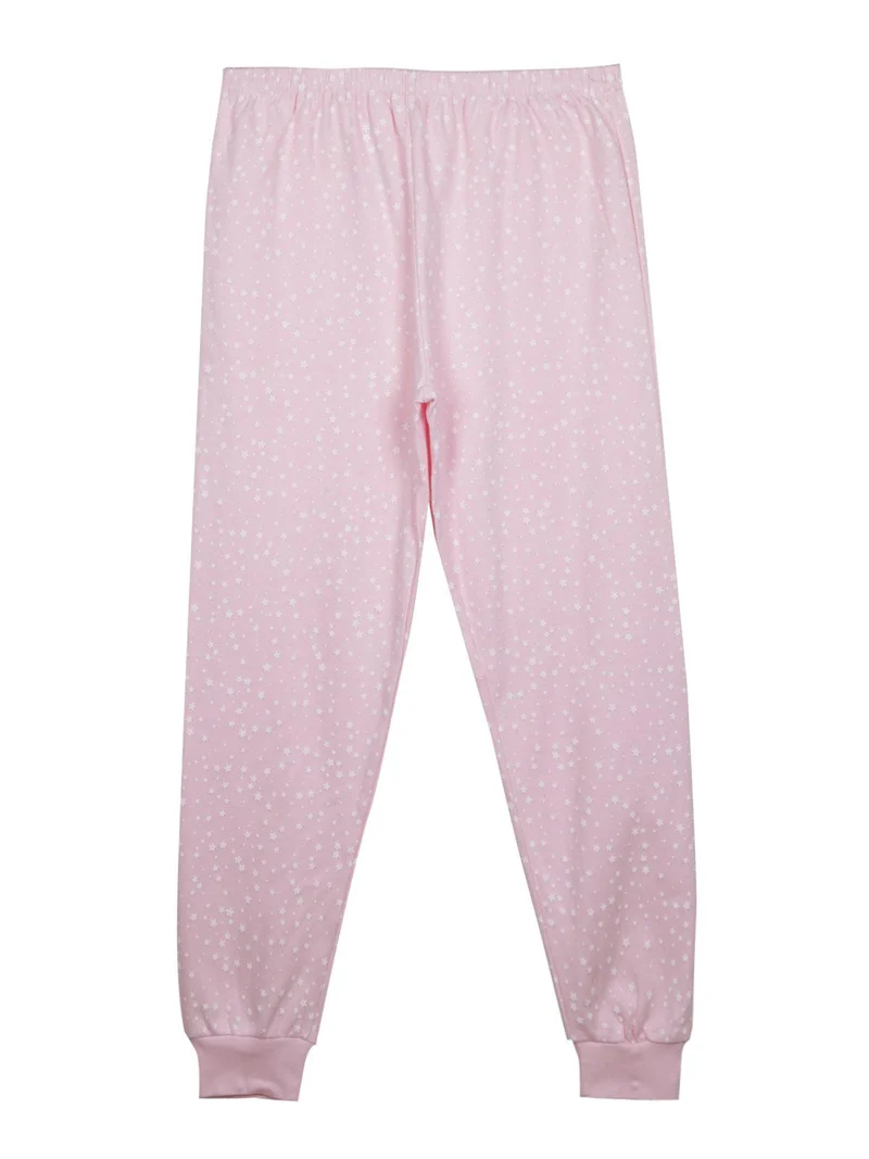 Pigiama lungo bambina con scritta - rosa