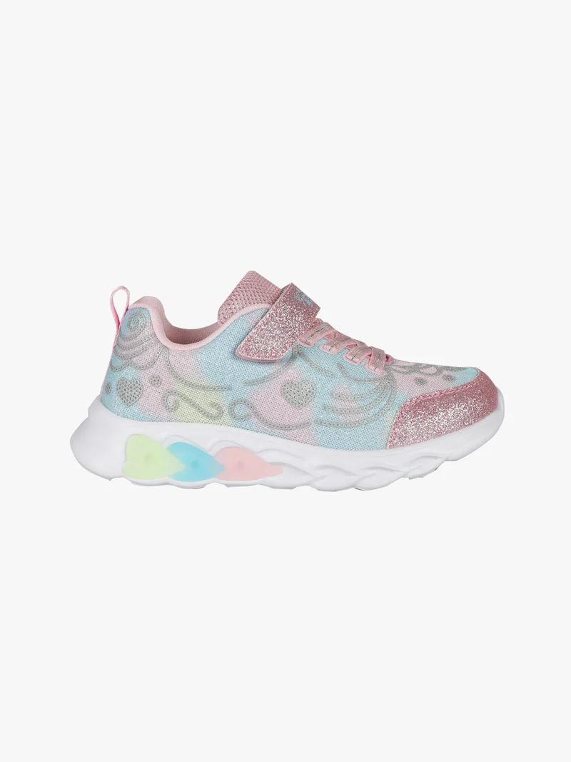 Sneakers da ragazza con glitter e luci - rosa