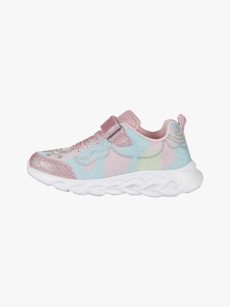 Sneakers da ragazza con glitter e luci - rosa