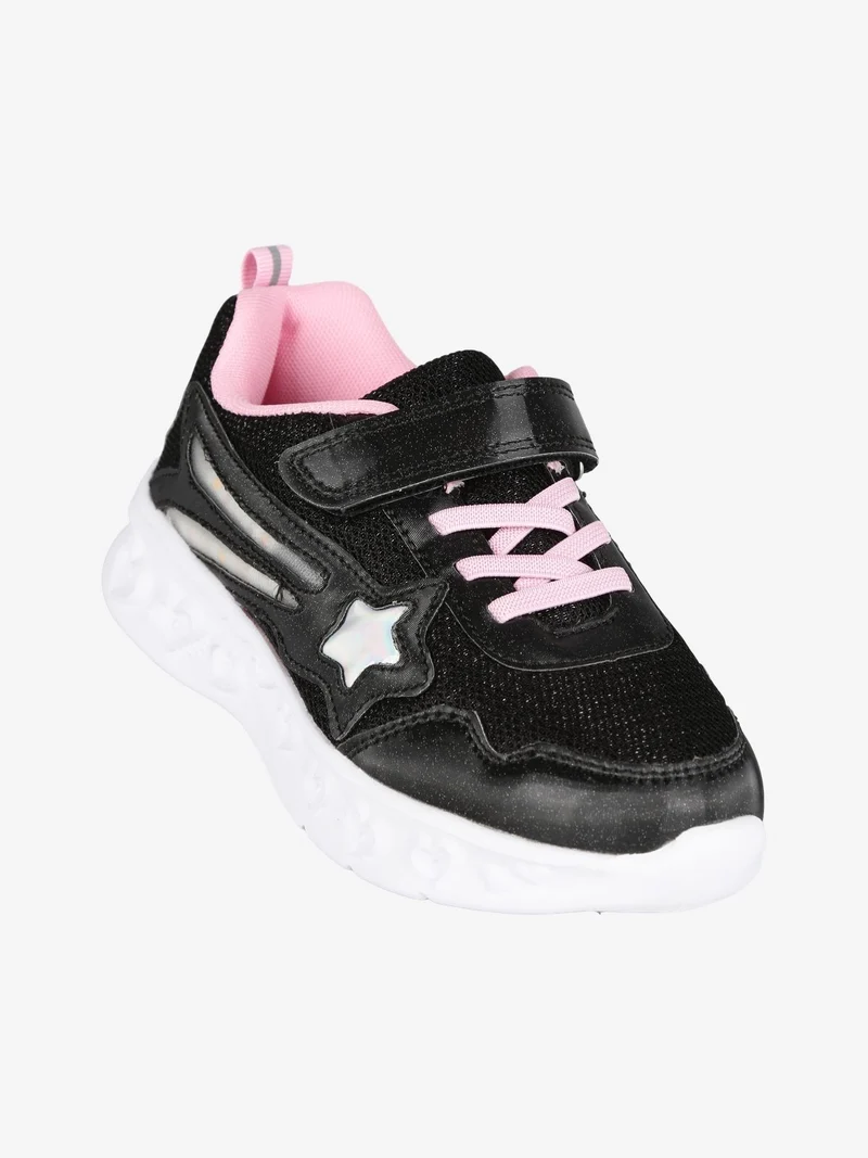 Sneakers da bambina con luci - nero