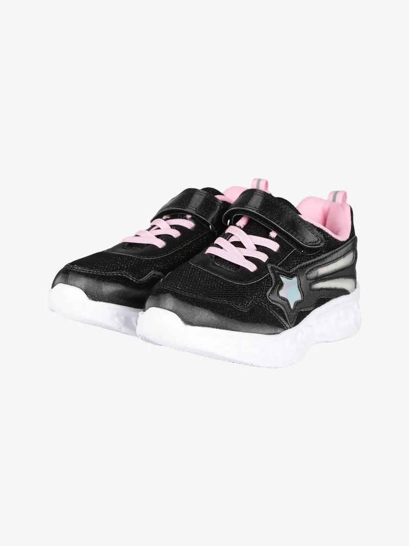 Sneakers da bambina con luci - nero