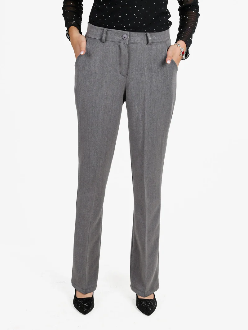Pantaloni donna a zampa - grigio