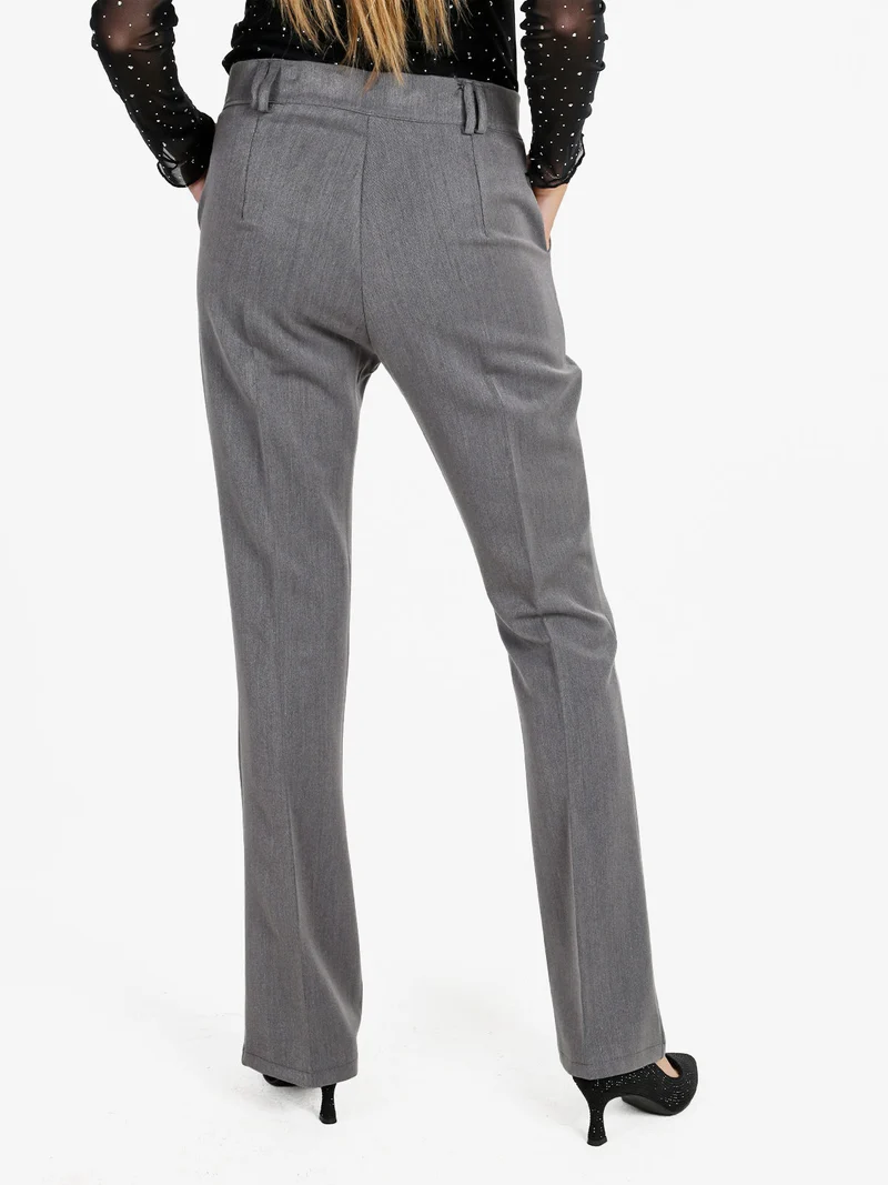 Pantaloni donna a zampa - grigio