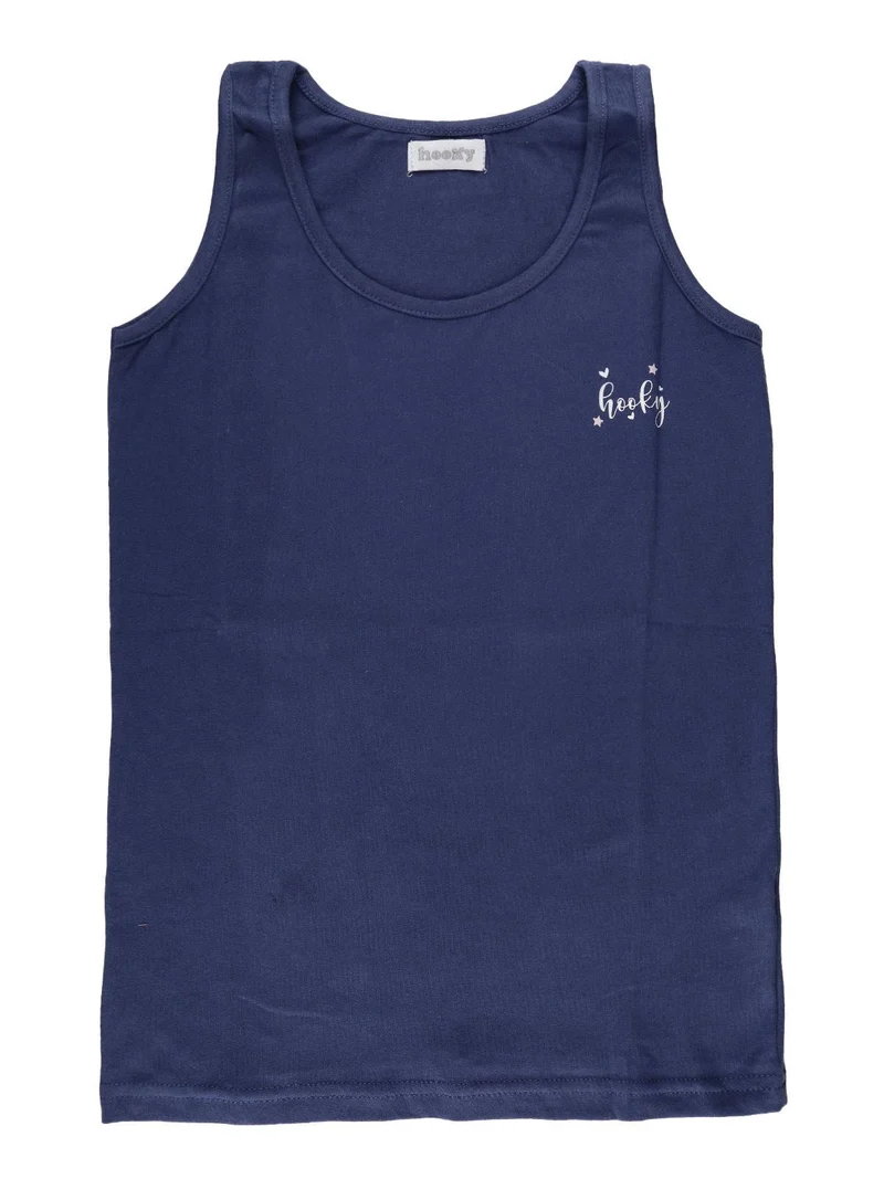 Canotta bimba in cotone elasticizzata - blu