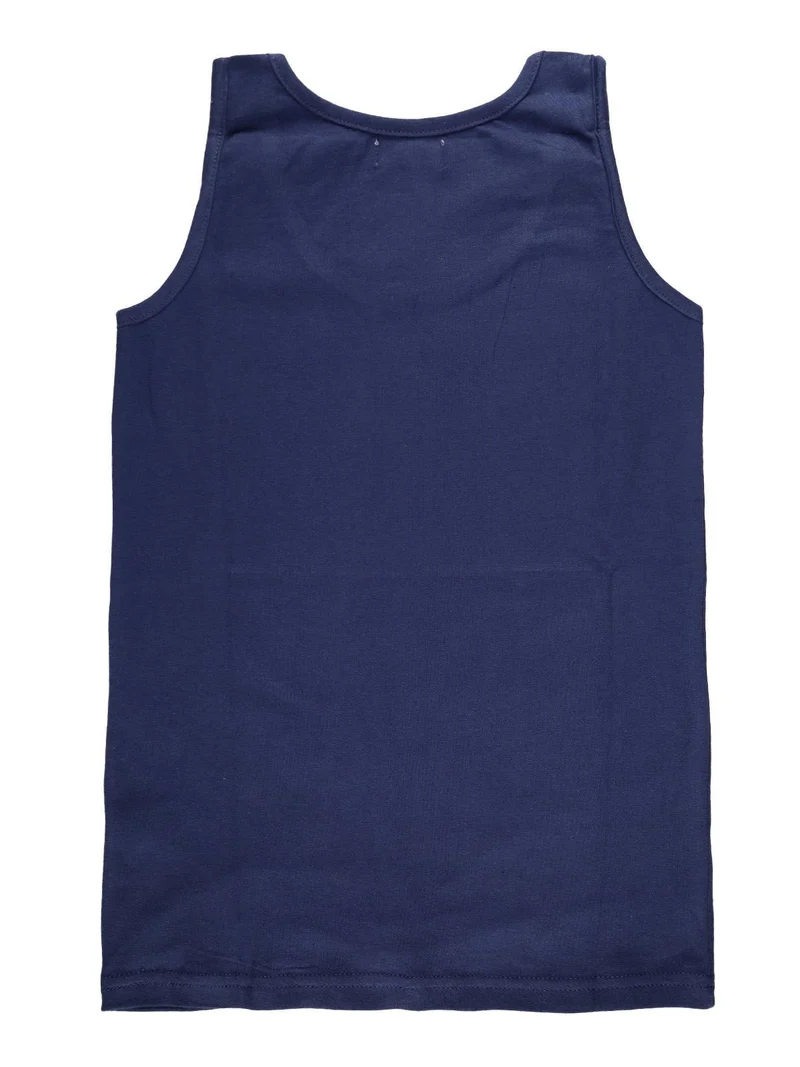 Canotta bimba in cotone elasticizzata - blu