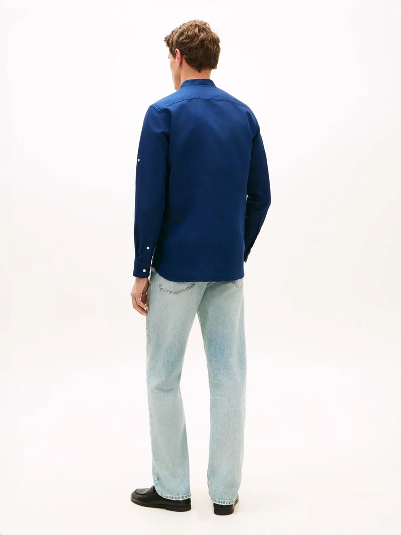 LI BLEND STAND COLLAR SHIRT