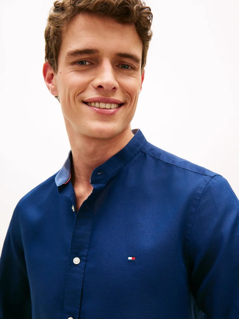 LI BLEND STAND COLLAR SHIRT