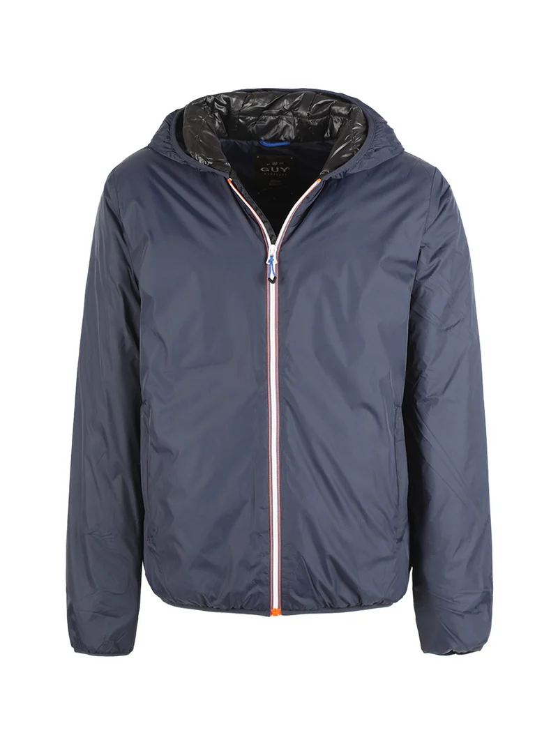 Giubbotto uomo imbottito con cappuccio - blu scuro