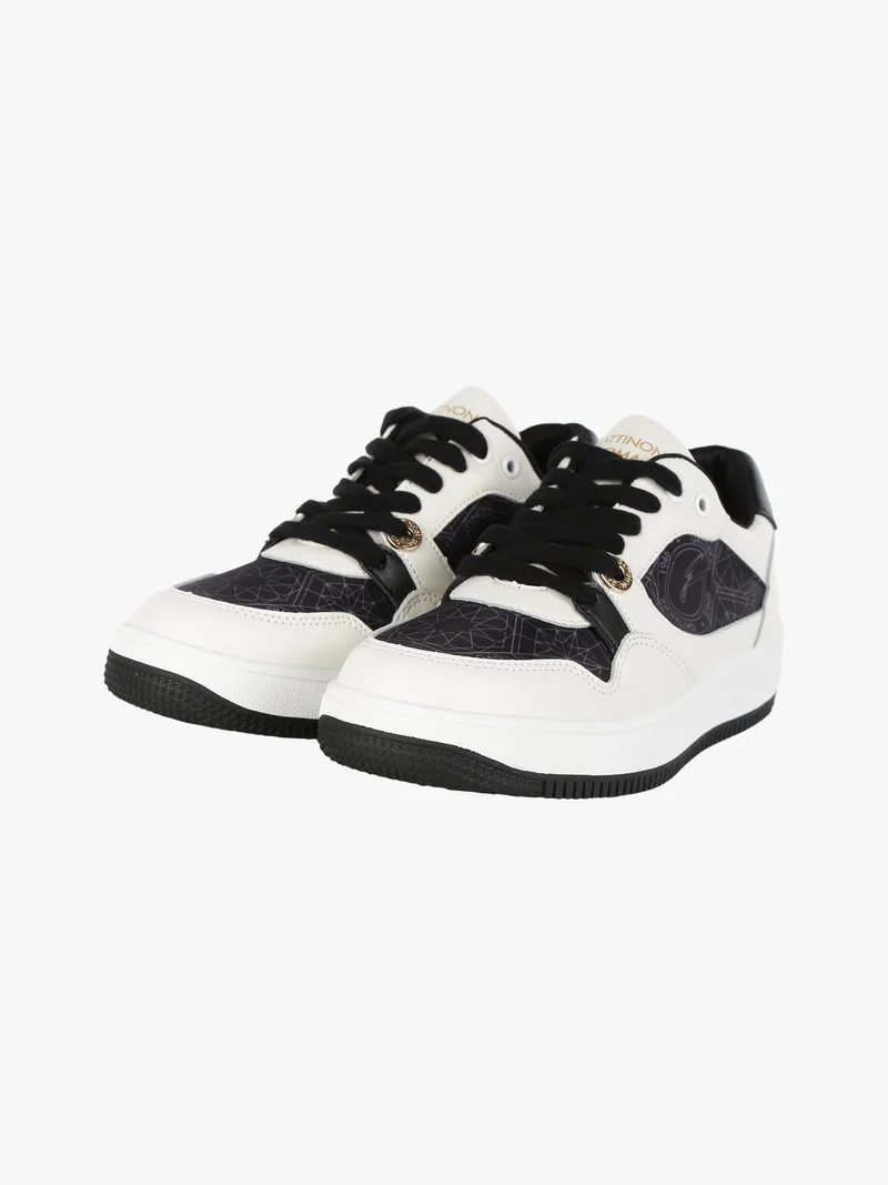Sneakers donna stringate con stampe - bianco