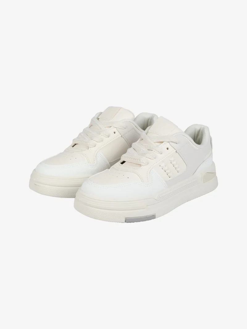 Sneakers donna stringate - panna