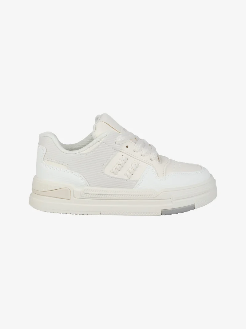 Sneakers donna stringate - panna