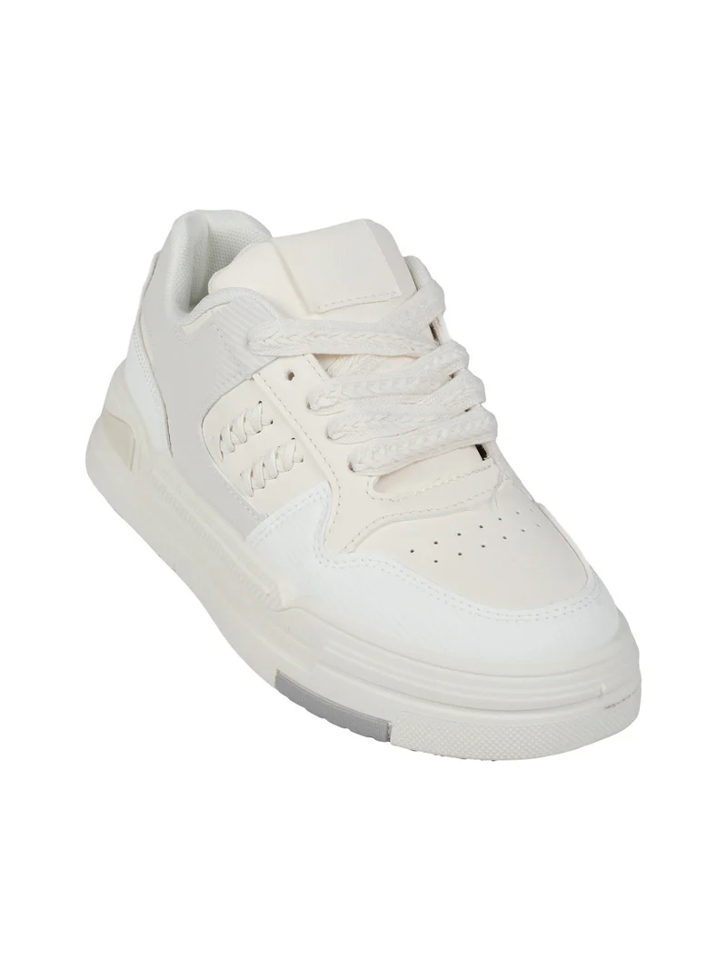 Sneakers donna stringate - panna