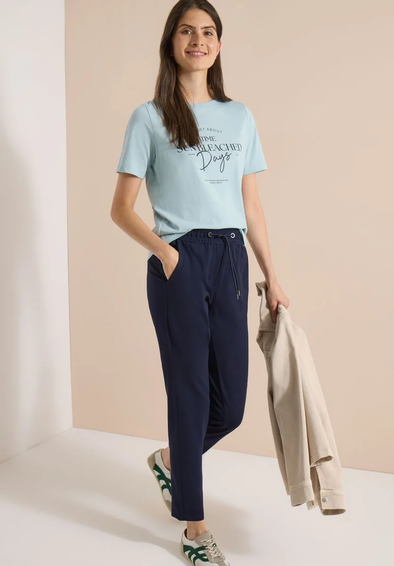 Mid Waist Slim Leg Hose im Casual Fit