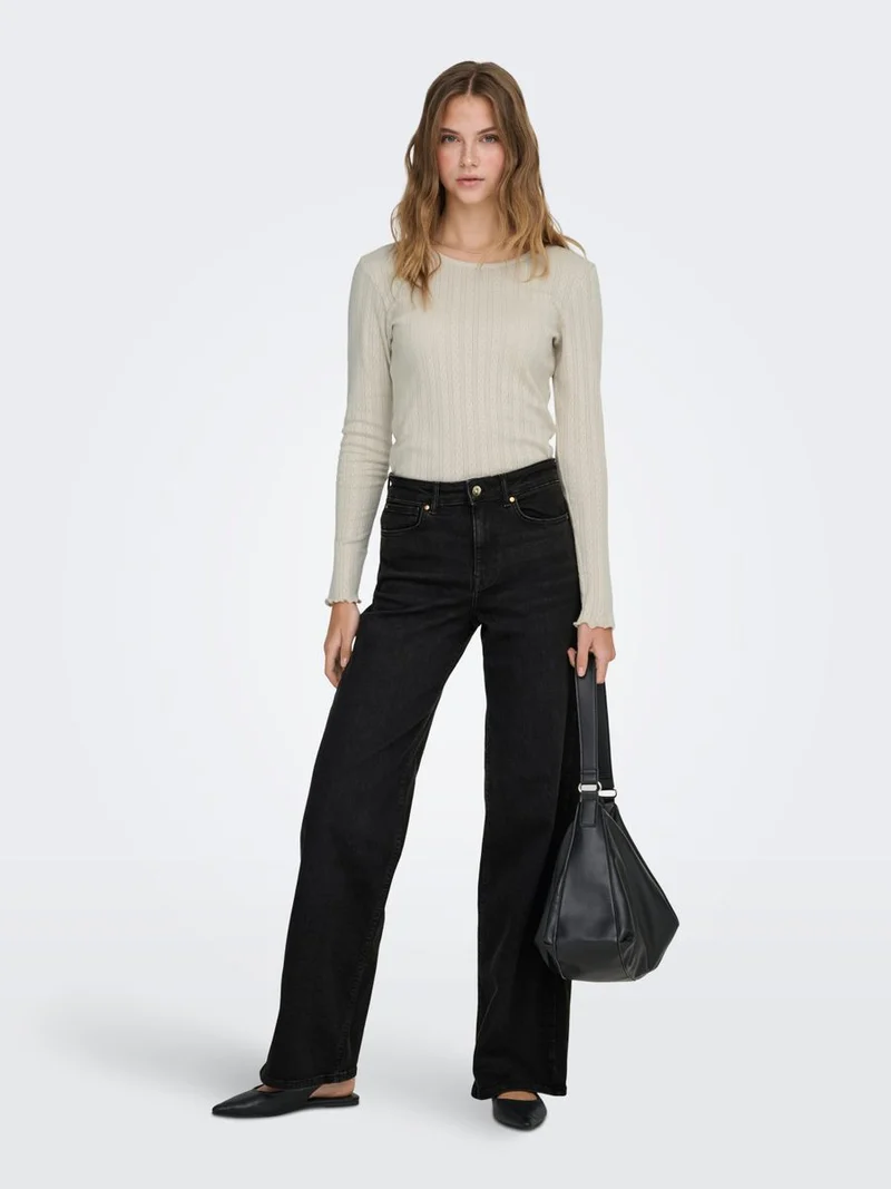 ONLMADISON BLUSH HW WIDE DNM CRO099
