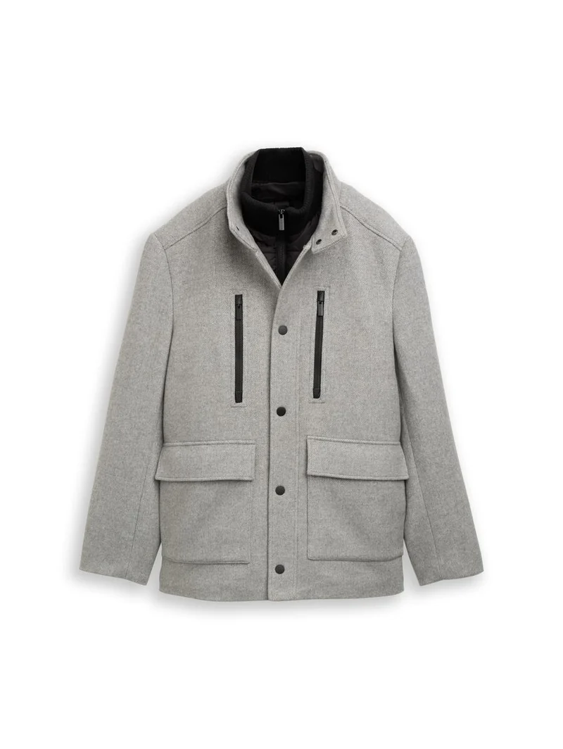 2-in-1 Wolljacke mit abnehmbarem Einsatz