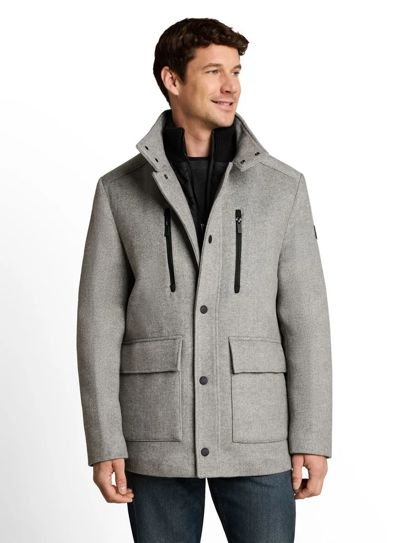 2-in-1 Wolljacke mit abnehmbarem Einsatz