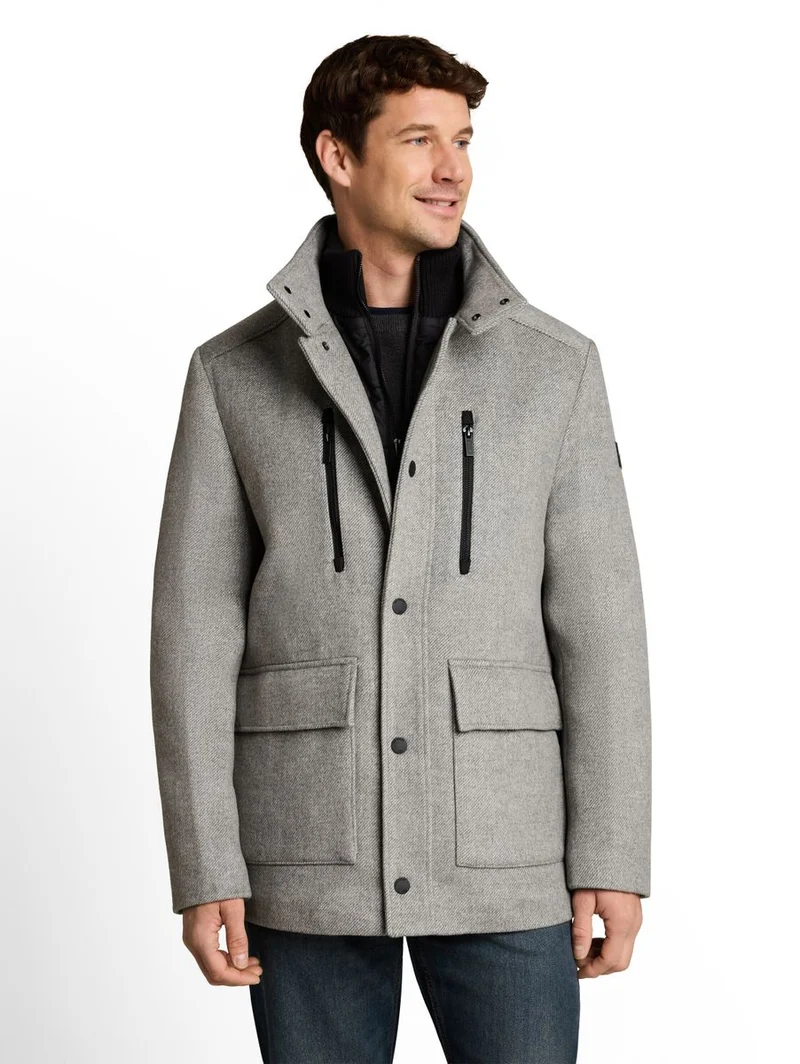 2-in-1 Wolljacke mit abnehmbarem Einsatz