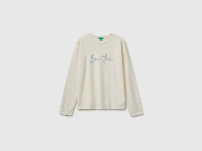 Langärmeliges T-Shirt mit Stickerei