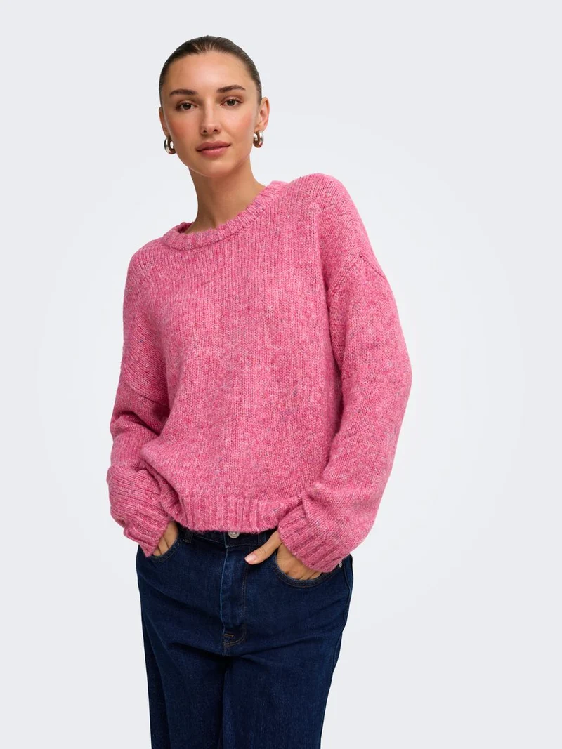 ONLSMILLA LS LOOSE O-NECK CS KNT