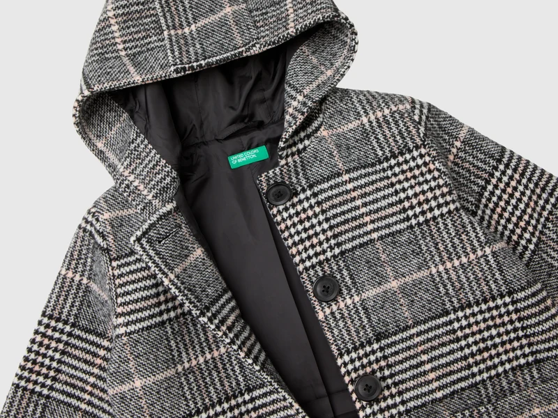 Tweedjacke mit Kapuze