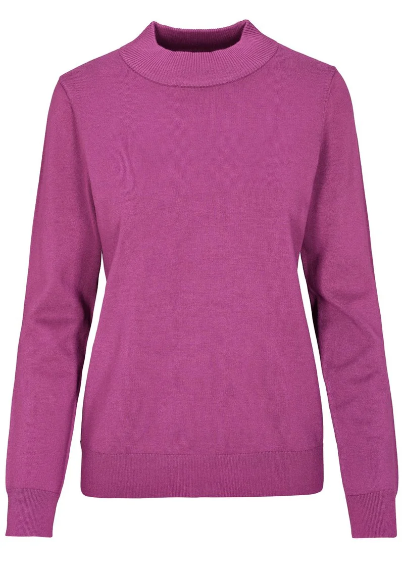 Stehbund-Pullover,1/1 Arm, uni