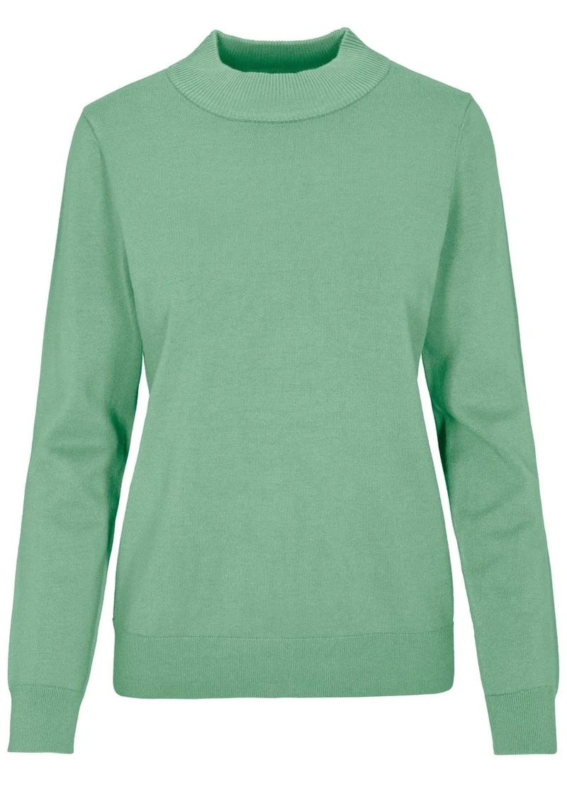 Stehbund-Pullover,1/1 Arm, uni