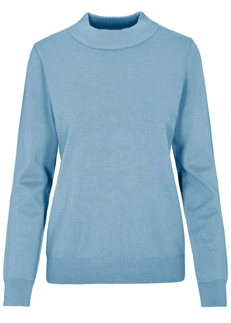 Stehbund-Pullover,1/1 Arm, uni