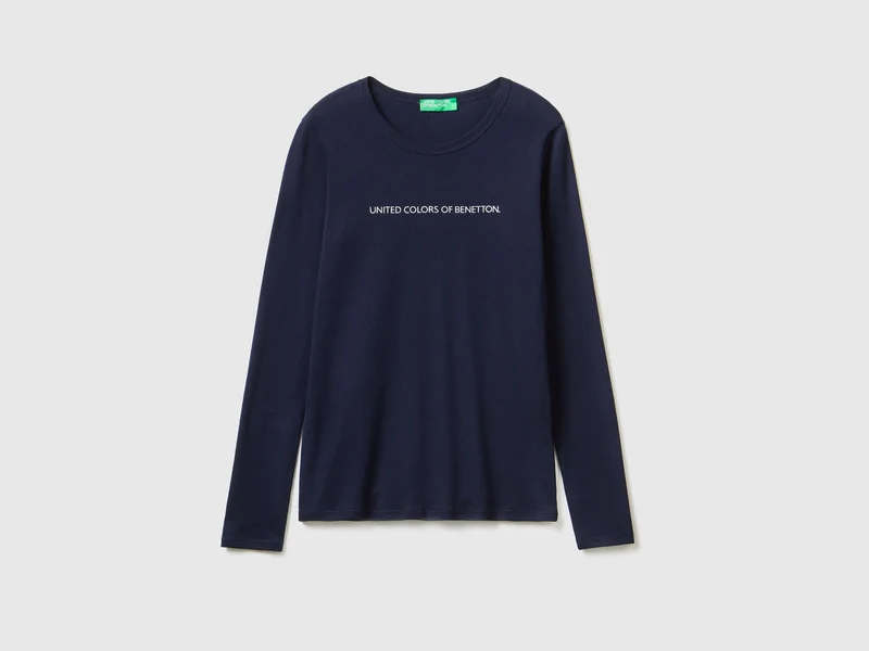 Langarm-T-Shirt aus 100% Baumwolle