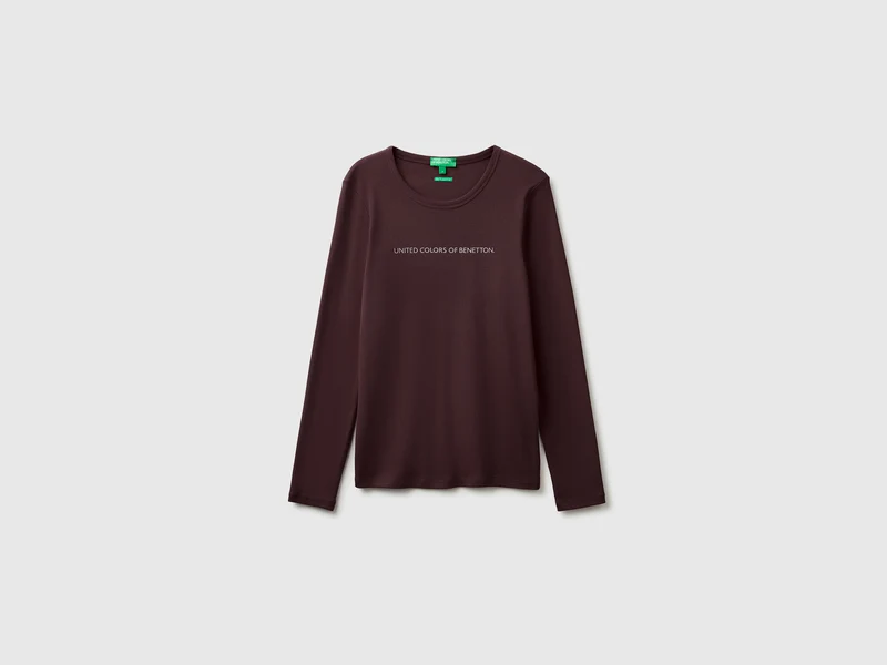 Langärmeliges T-Shirt mit Glitzerlogo