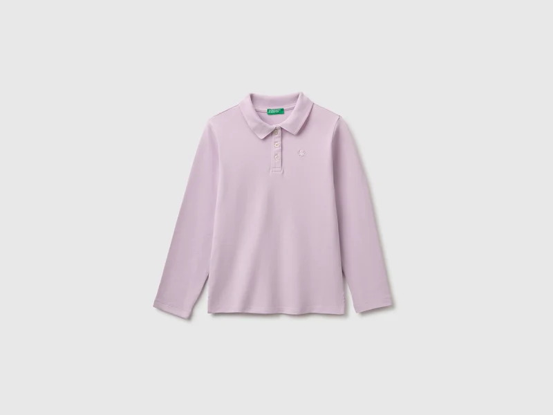 Langärmliges Poloshirt aus Baumwolle
