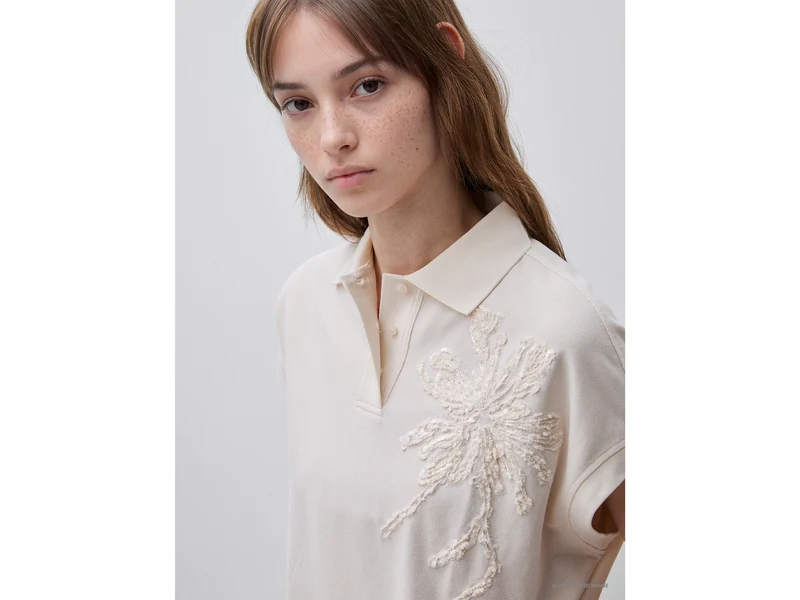 Ärmelloses Poloshirt mit Stickerei