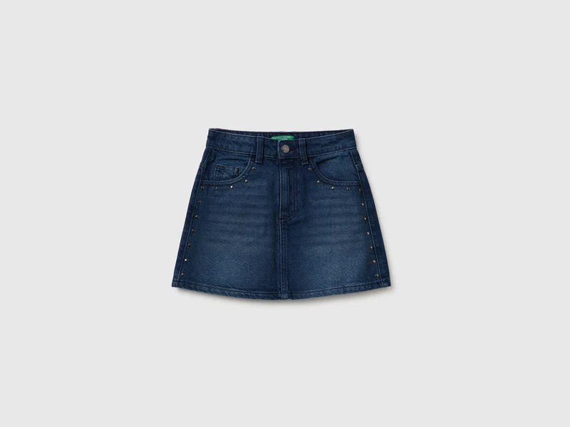 Jeansminirock mit Nieten