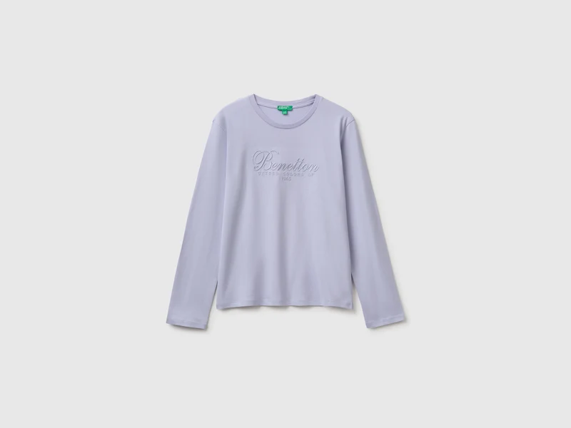 Langärmeliges T-Shirt mit Stickerei