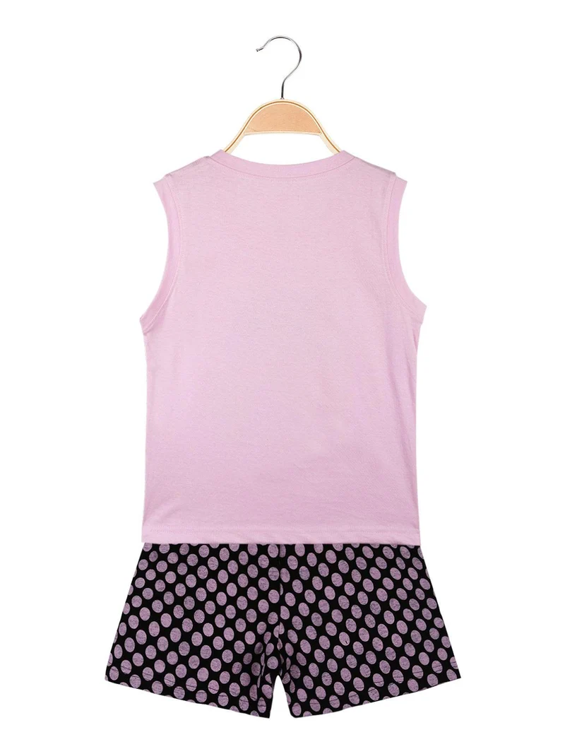 Pigiama corto bambina in cotone - rosa