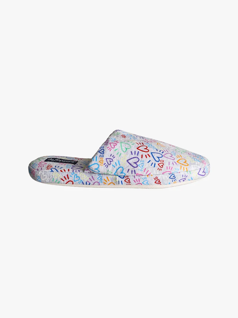 Pantofole donna invernali cuori - grigio