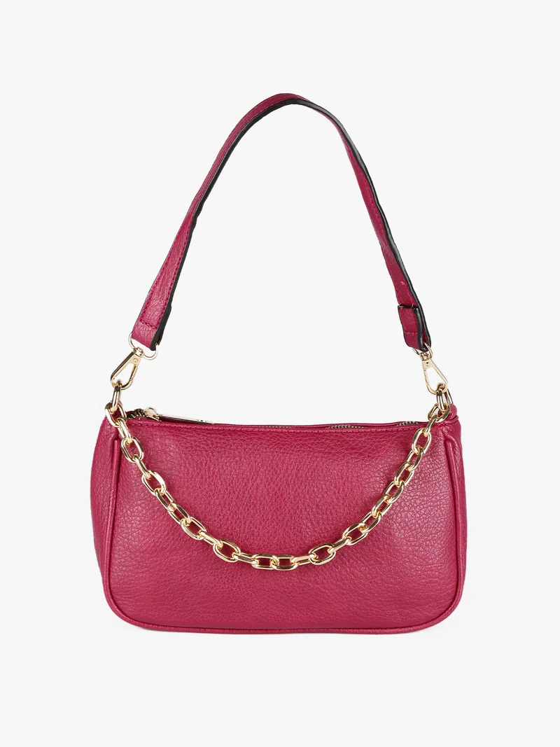 Borsetta donna con tracolla e catena - fucsia