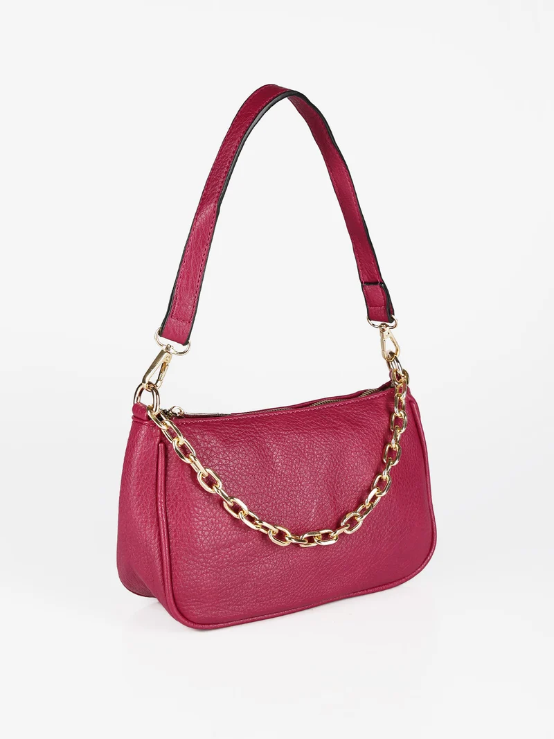 Borsetta donna con tracolla e catena - fucsia