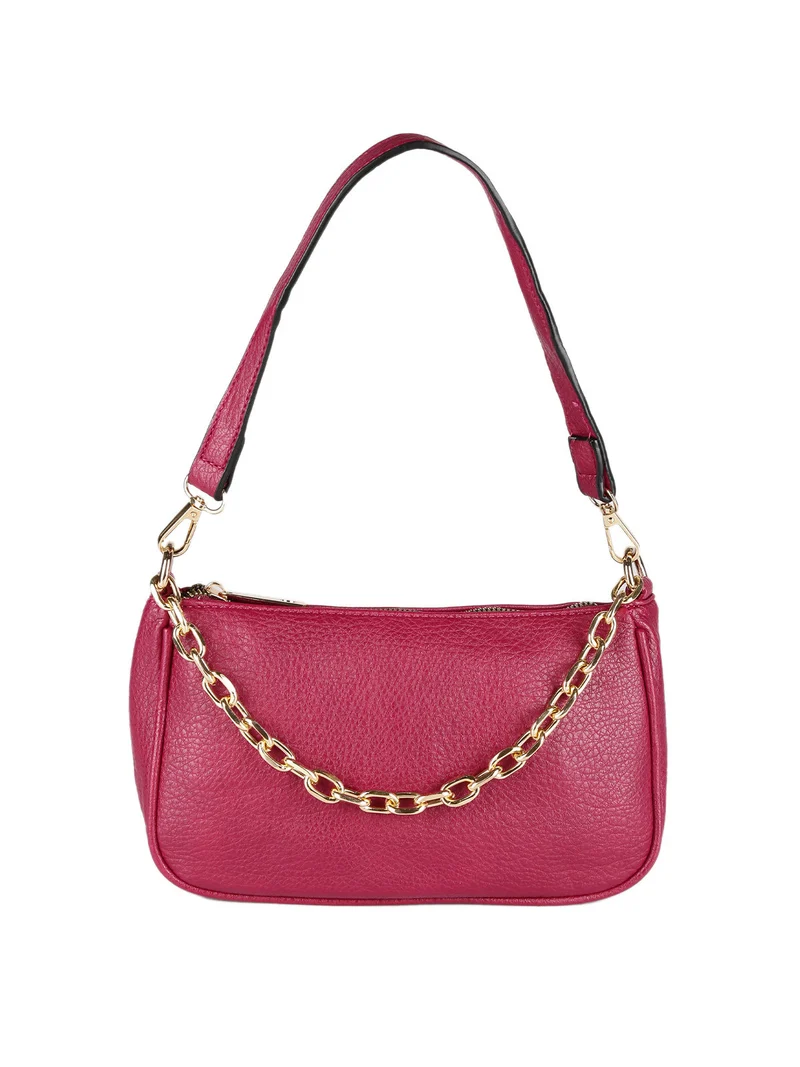 Borsetta donna con tracolla e catena - fucsia