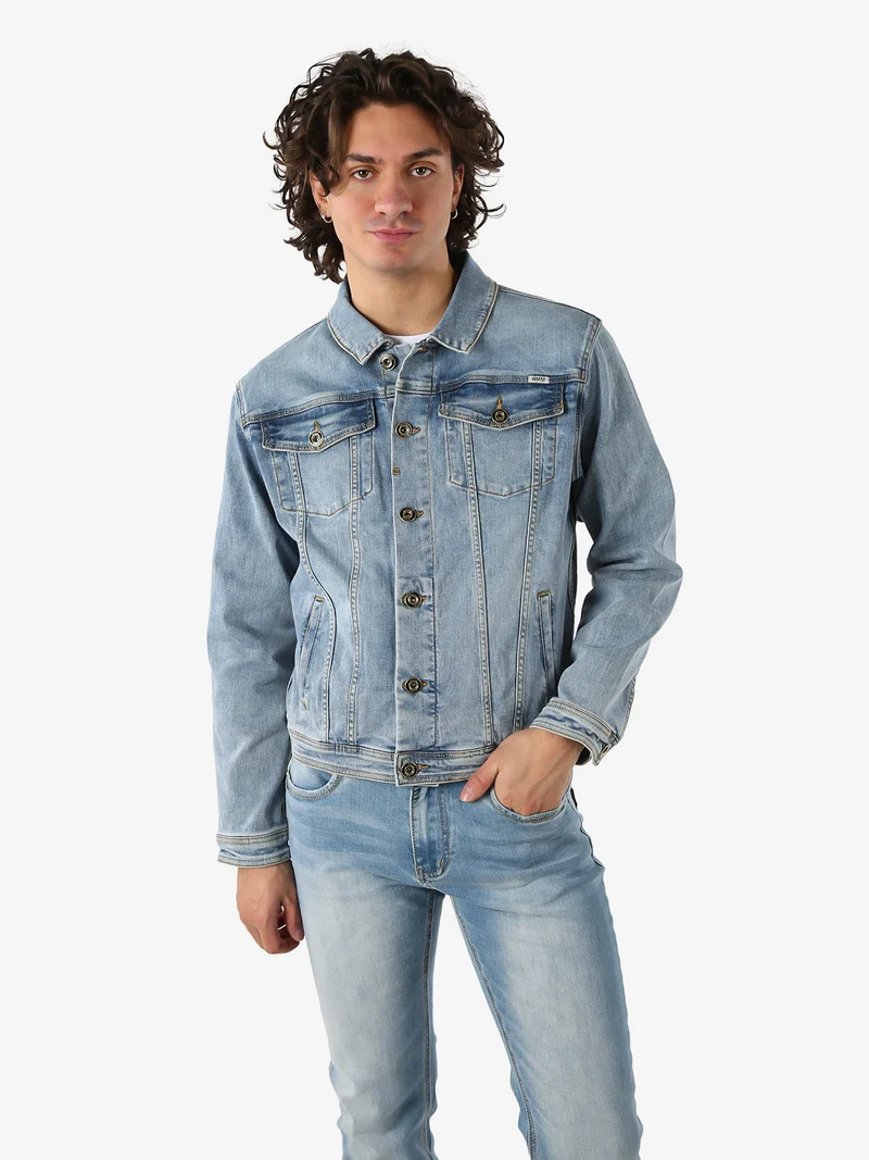 Giacca in jeans da uomo con bottoni - jeans