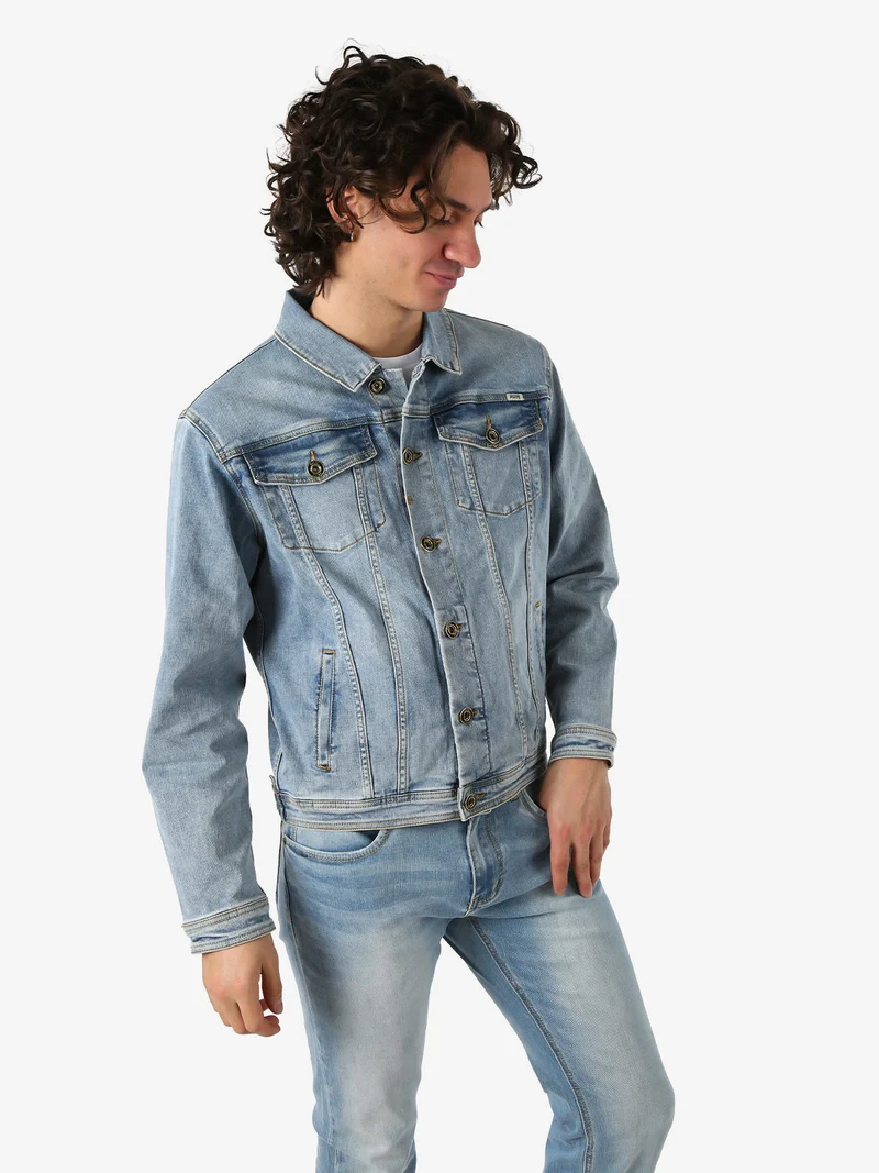 Giacca in jeans da uomo con bottoni - jeans