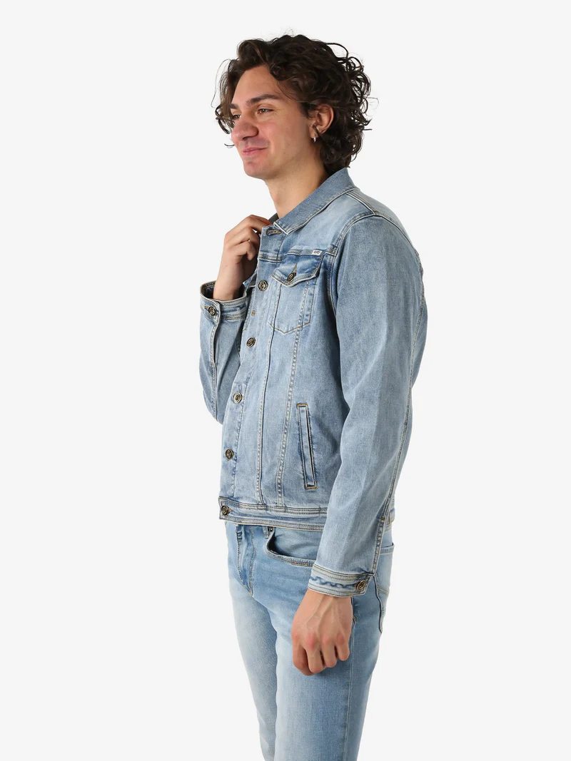 Giacca in jeans da uomo con bottoni - jeans