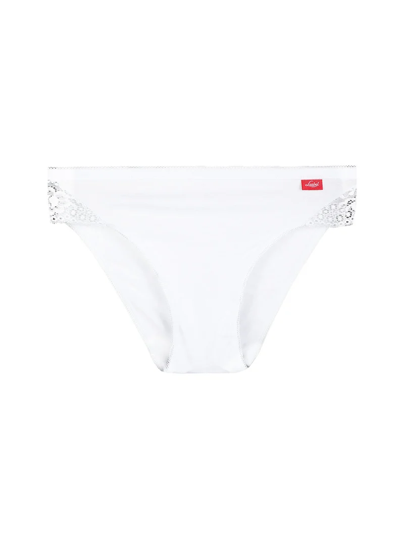L586 Slip donna con pizzo - bianco