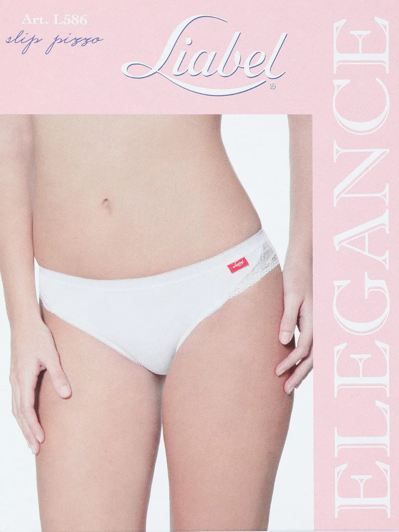 L586 Slip donna con pizzo - bianco